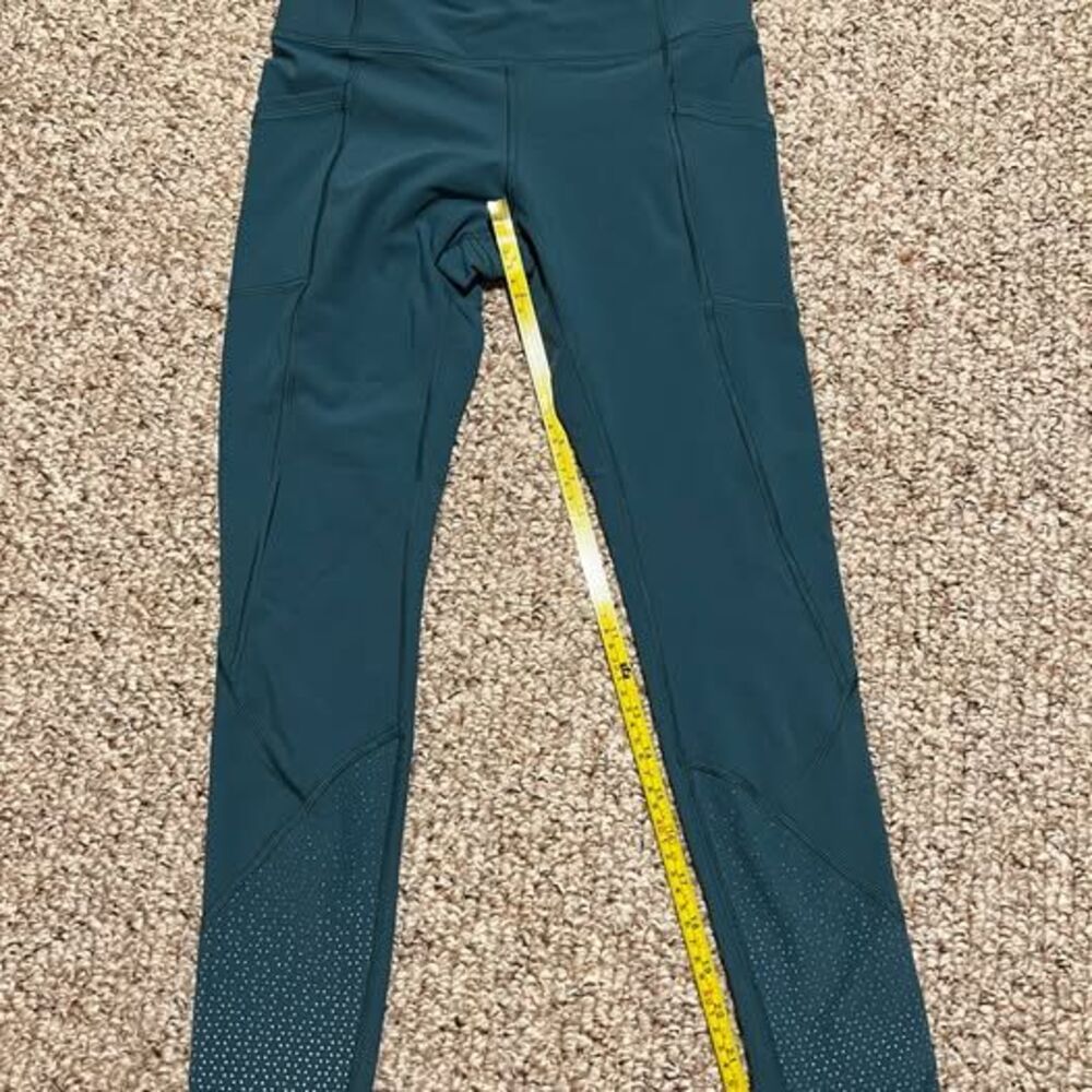 Lululemon Leggings Size 6 Dark Teal Perforated Ankle